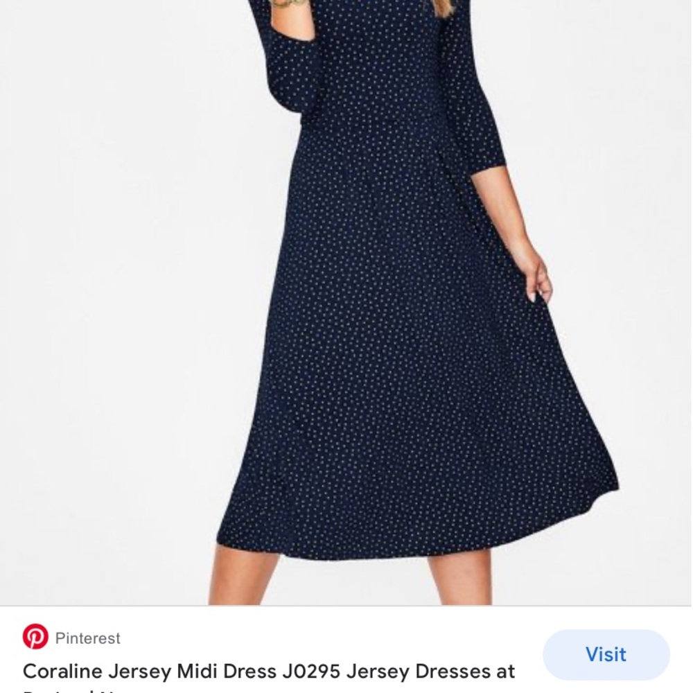 Boden Coraline Jersey Midi Dress Navy Metallic - Picture 4 of 7